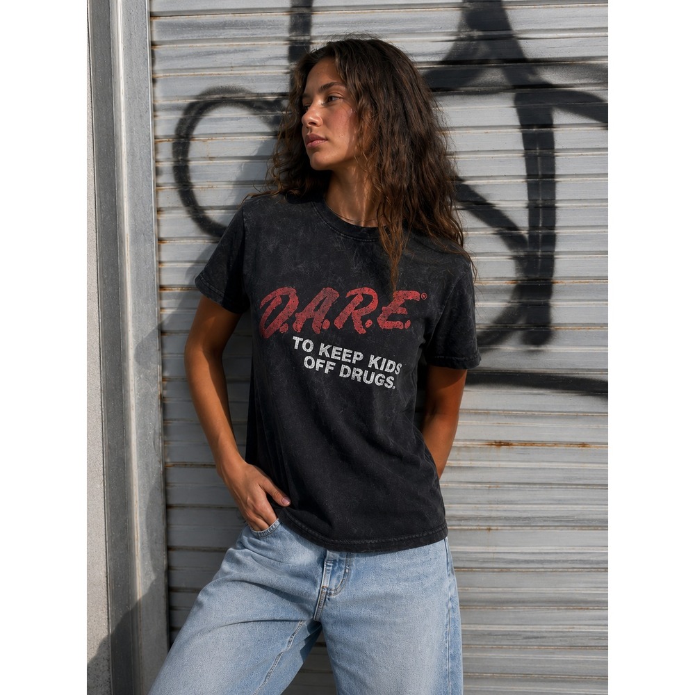 Vintage Style D.A.R.E. To Keep Kids Off Drugs Acid‎ Wash Graphic Tee M/M USA